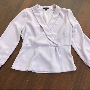 J. Crew Cream Wrap Blouse with Notched Collar